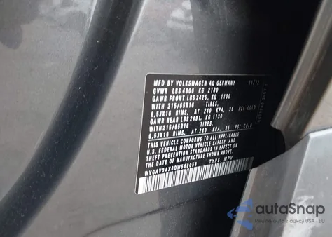 2013 Volkswagen Tiguan S from USA, damaged, VIN WVGAV3AX6DW568058